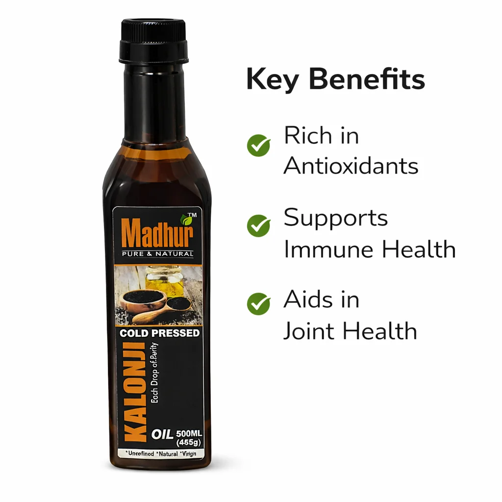 Madhur Pure & Natural Cold Pressed Kalonji Oil (Black Seed Oil) - Image 2